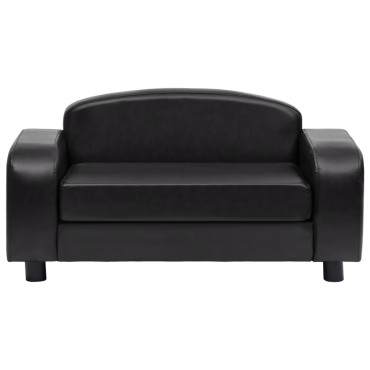 vidaXL Καναπές-Κρεβάτι Σκύλου Μαύρος 80x50x40 εκ. από Συνθετικό Δέρμα