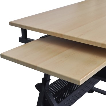 Τραπέζι σχεδιαστηρίου με δύο συρτάρια και αλλαγή κλίσης + Σκαμπό 118x62x68,5 -134 cm 1 τεμ.