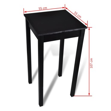 vidaXL Τραπέζι Μπαρ Μαύρο 55x55x107cm από MDF 1 τεμ.