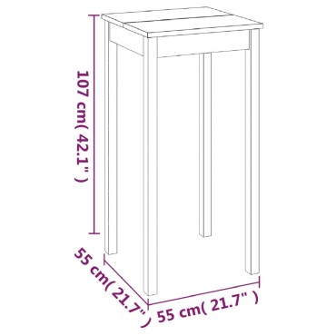 vidaXL Τραπέζι Μπαρ Μαύρο 55x55x107cm από MDF 1 τεμ.