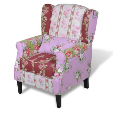 vidaXL Μπερζέρα με Σχέδιο Patchwork Υφασμάτινη 68x73x101cm 1 τεμ.