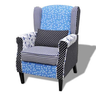 vidaXL Μπερζέρα με Σχέδιο Patchwork Υφασμάτινη 68x73x101cm 1 τεμ.