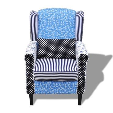 vidaXL Μπερζέρα με Σχέδιο Patchwork Υφασμάτινη 68x73x101cm 1 τεμ.
