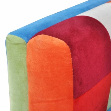 vidaXL Πολυθρόνα Cube με Σχέδιο Patchwork και Πόδια Χρωμίου Υφασμάτινη 85,5x63x74cm 1 τεμ.