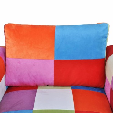 vidaXL Πολυθρόνα Cube με Σχέδιο Patchwork και Πόδια Χρωμίου Υφασμάτινη 85,5x63x74cm 1 τεμ.