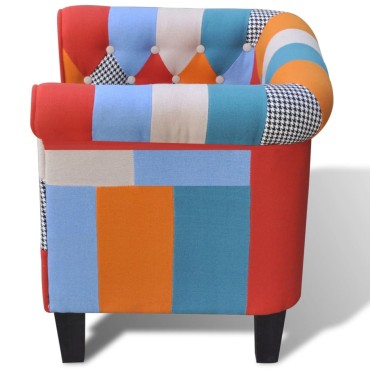 vidaXL Πολυθρόνα με Σχέδιο Patchwork Υφασμάτινη 68,5x60,5x65cm 1 τεμ.