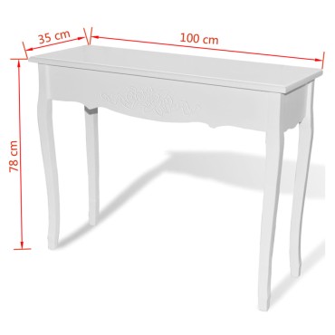 vidaXL Έπιπλο Τουαλέτα Λευκό 100x35x78cm 1 τεμ.