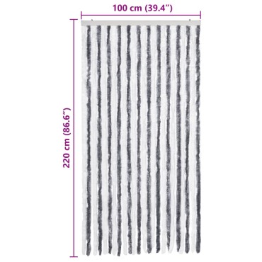 vidaXL Σήτα - Κουρτίνα Πόρτας Γκρι / Λευκό 100 x 220 εκ. από Σενίλ