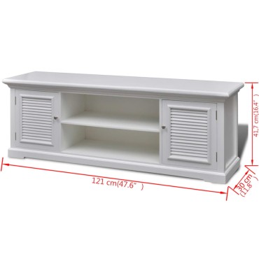 vidaXL Έπιπλο Τηλεόρασης Λευκό Ξύλινο 121x30,5x41,7cm