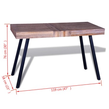 vidaXL Τραπέζι από Ανακυκλωμένο Ξύλο Teak 119x58x76cm 1 τεμ.