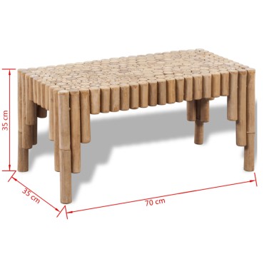vidaXL Τραπεζάκι Σαλονιού από Μπαμπού 70x35x35cm 1 τεμ.