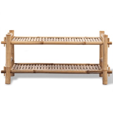 vidaXL Παπουτσοθήκη με 2 Ράφια από Μπαμπού 80x35x36cm