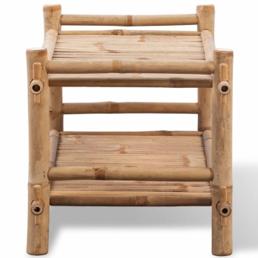 vidaXL Παπουτσοθήκη με 2 Ράφια από Μπαμπού 80x35x36cm