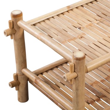 vidaXL Παπουτσοθήκη με 2 Ράφια από Μπαμπού 80x35x36cm