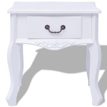 vidaXL Κομοδίνα 2 τεμ. Λευκά από MDF 43x33x45,5cm