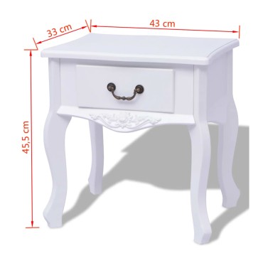 vidaXL Κομοδίνα 2 τεμ. Λευκά από MDF 43x33x45,5cm