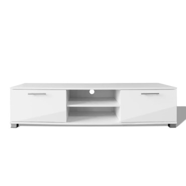 vidaXL Έπιπλο Τηλεόρασης Γυαλιστερό Λευκό 120x40,5x35cm