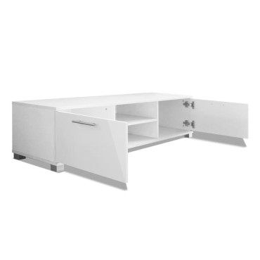 vidaXL Έπιπλο Τηλεόρασης Γυαλιστερό Λευκό 120x40,5x35cm