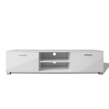vidaXL Έπιπλο Τηλεόρασης Γυαλιστερό Λευκό 140x40,5x35cm