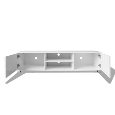 vidaXL Έπιπλο Τηλεόρασης Γυαλιστερό Λευκό 140x40,5x35cm