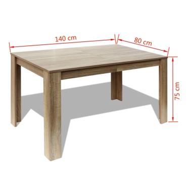 vidaXL Τραπεζαρία Χρώμα Δρυς 140x80x75cm 1 τεμ.