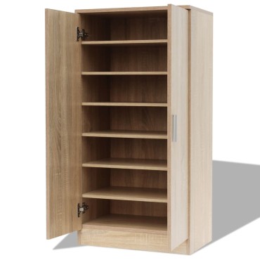 vidaXL Παπουτσοθήκη με 7 Ράφια Χρώμα Δρυς 55x35x108cm