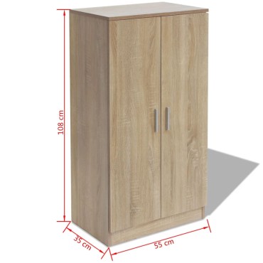 vidaXL Παπουτσοθήκη με 7 Ράφια Χρώμα Δρυς 55x35x108cm