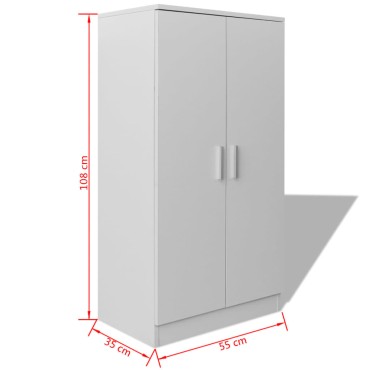 vidaXL Παπουτσοθήκη με 7 Ράφια Λευκή 55x35x108cm