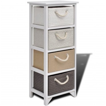 vidaXL Συρταριέρα με 4 Συρτάρια Ξύλινη 35x27x86cm 1 τεμ.