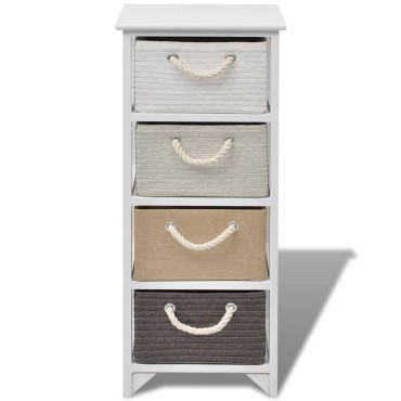 vidaXL Συρταριέρα με 4 Συρτάρια Ξύλινη 35x27x86cm 1 τεμ.