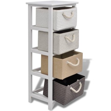 vidaXL Συρταριέρα με 4 Συρτάρια Ξύλινη 35x27x86cm 1 τεμ.