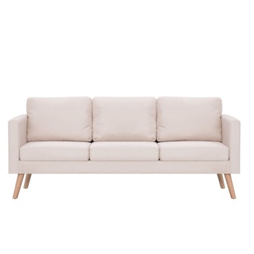 vidaXL Σετ Σαλονιού 2 τεμ. Κρεμ Υφασμάτινο 116x70x73cm  Διθέσιος Τριθέσιος