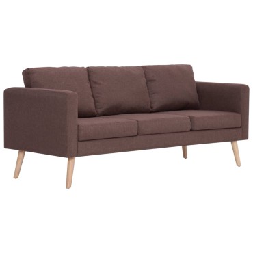 vidaXL Σετ Σαλονιού 2 τεμ. Καφέ Υφασμάτινο 116x70x73cm  Διθέσιος Τριθέσιος