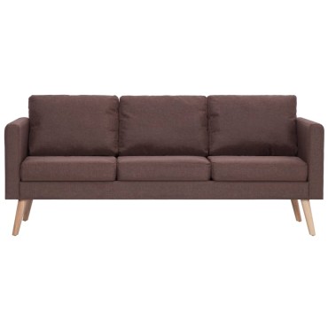 vidaXL Σετ Σαλονιού 2 τεμ. Καφέ Υφασμάτινο 116x70x73cm  Διθέσιος Τριθέσιος