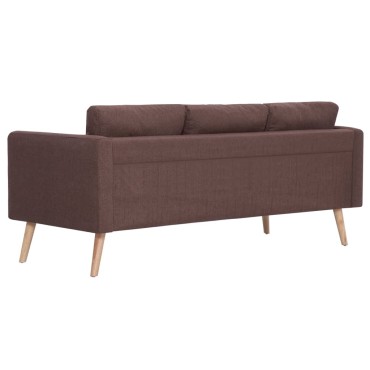 vidaXL Σετ Σαλονιού 2 τεμ. Καφέ Υφασμάτινο 116x70x73cm  Διθέσιος Τριθέσιος