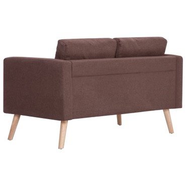 vidaXL Σετ Σαλονιού 2 τεμ. Καφέ Υφασμάτινο 116x70x73cm  Διθέσιος Τριθέσιος