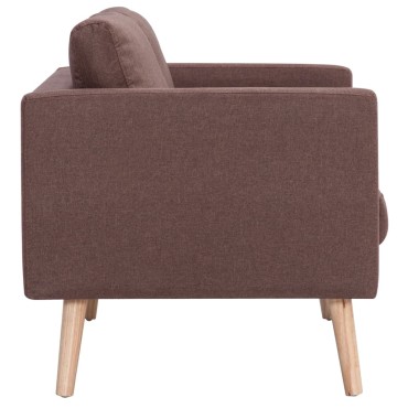 vidaXL Σετ Σαλονιού 2 τεμ. Καφέ Υφασμάτινο 116x70x73cm  Διθέσιος Τριθέσιος