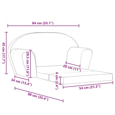 vidaXL Πολυθρόνα-Κρεβάτι Παιδική Γκρι 78x35x46cm 1 τεμ.
