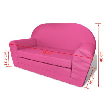 vidaXL Πολυθρόνα-Κρεβάτι Παιδική Ροζ 78x35x46cm 1 τεμ.