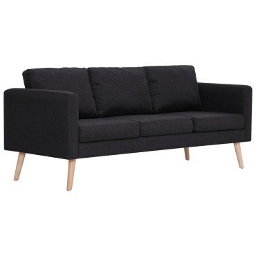 vidaXL Σετ Σαλονιού 2 τεμ. Μαύρο Υφασμάτινο 116x70x73cm  Διθέσιος Τριθέσιος
