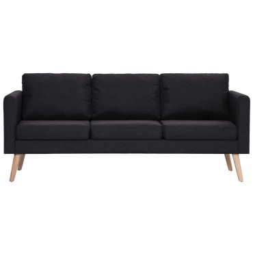 vidaXL Σετ Σαλονιού 2 τεμ. Μαύρο Υφασμάτινο 116x70x73cm  Διθέσιος Τριθέσιος
