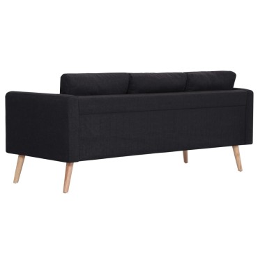 vidaXL Σετ Σαλονιού 2 τεμ. Μαύρο Υφασμάτινο 116x70x73cm  Διθέσιος Τριθέσιος