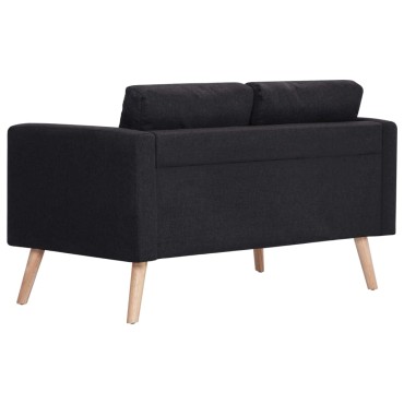 vidaXL Σετ Σαλονιού 2 τεμ. Μαύρο Υφασμάτινο 116x70x73cm  Διθέσιος Τριθέσιος