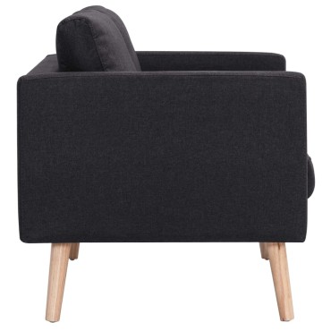 vidaXL Σετ Σαλονιού 2 τεμ. Μαύρο Υφασμάτινο 116x70x73cm  Διθέσιος Τριθέσιος