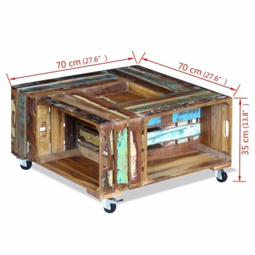 vidaXL Τραπεζάκι Σαλονιού 70x70x35cm από Ανακυκλωμένο Ξύλο 1 τεμ.