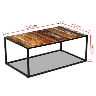 vidaXL Τραπεζάκι Σαλονιού 100x60x40cm από Μασίφ Ανακυκλωμένο Ξύλο 1 τεμ.