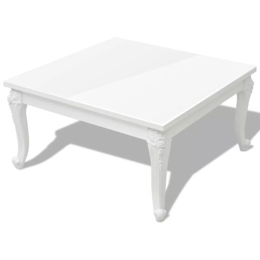 vidaXL Τραπεζάκι Σαλονιού Γυαλιστερό Λευκό 80x80x42cm 1 τεμ.