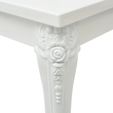 vidaXL Τραπεζαρία Γυαλιστερή Λευκή 116x66x76cm 1 τεμ.