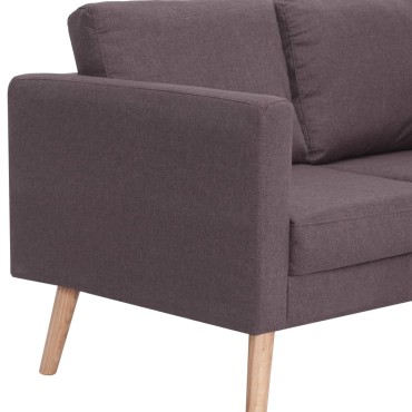 vidaXL Σετ Σαλονιού 2 τεμ. Χρώμα Taupe Υφασμάτινο 116x70x73cm  Διθέσιος Τριθέσιος