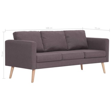 vidaXL Σετ Σαλονιού 2 τεμ. Χρώμα Taupe Υφασμάτινο 116x70x73cm  Διθέσιος Τριθέσιος
